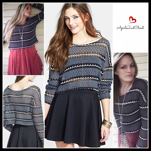 LIGHTWEIGHT KNIT PULLOVER CROP SWEATER A3C - Picture 7 of 7