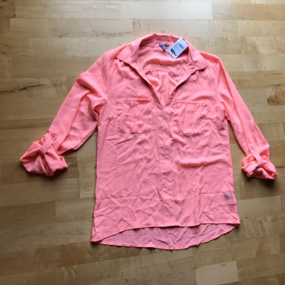NWT Charlotte Russe top small blouse sheer - Picture 1 of 4