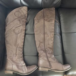 Over the knee lace up boots