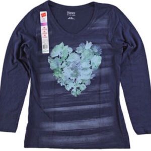 NWT floral heart love Graphic Cotton Blend  2X