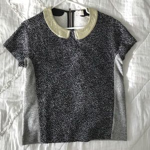 Anthropologie tweed/ sweatshirt top