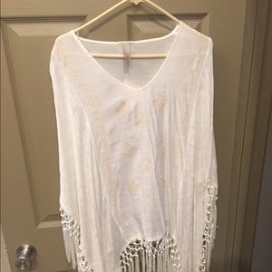 Knox rose white/cream poncho