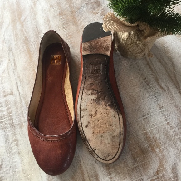 🍂Frye Carlson Ballet Flat/Cognac/sz 9 - Picture 3 of 6