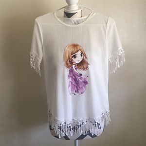 Cute girly blouse top