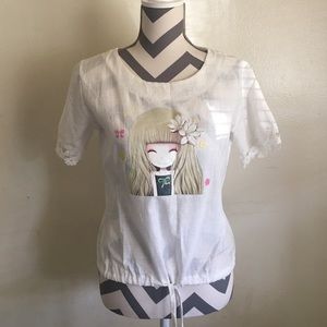 Short sleeves Tee Cute flower girl top