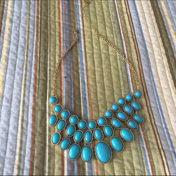 FINAL PRICE! Donating 2/18! Gold and Teal Necklace