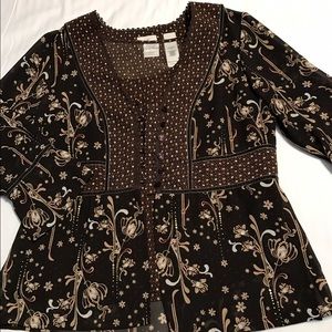 Gorgeous brown with beige 2 pieces top size 12