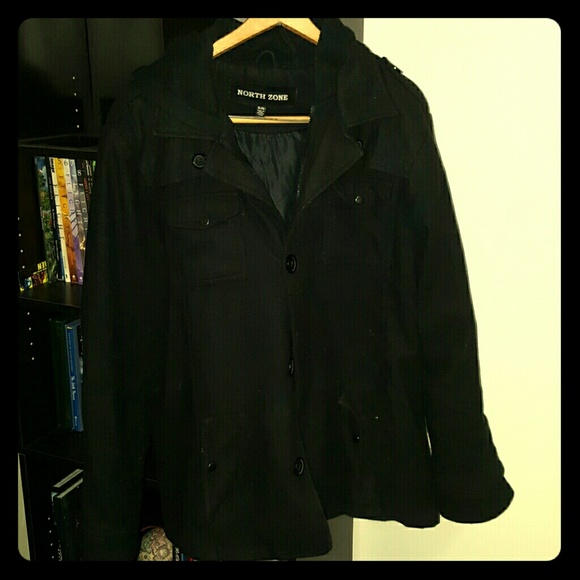 NORTH ZONE hooded pea coat