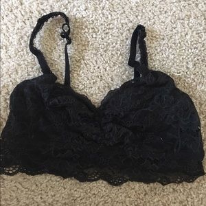 All black lace bralette