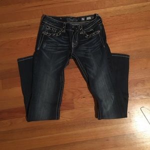 Miss Me Straight jeans with beautiful details.