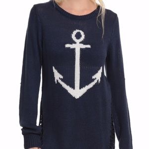 Navy Anchor Girls Sweater