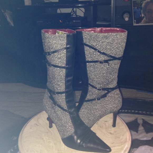 🎀CARLO ALBERTO🎀 cloth & leather boots - Picture 2 of 4