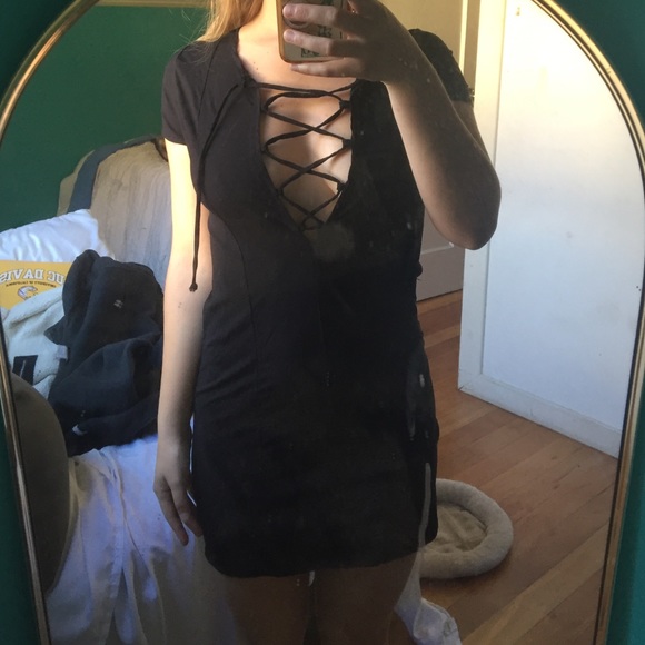 Fitted lace up dress