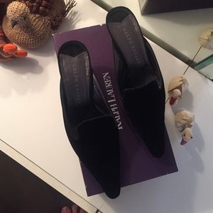 Ralph Lauren velvet mules