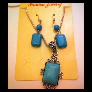Fashion jewelry set turquoise. New