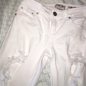 White ripped jeans