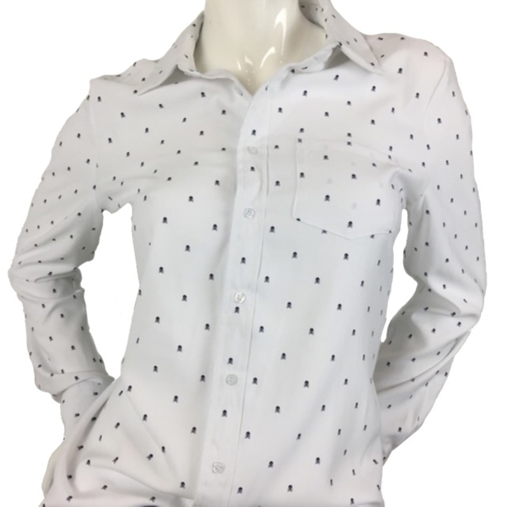 Skull print button down shirt