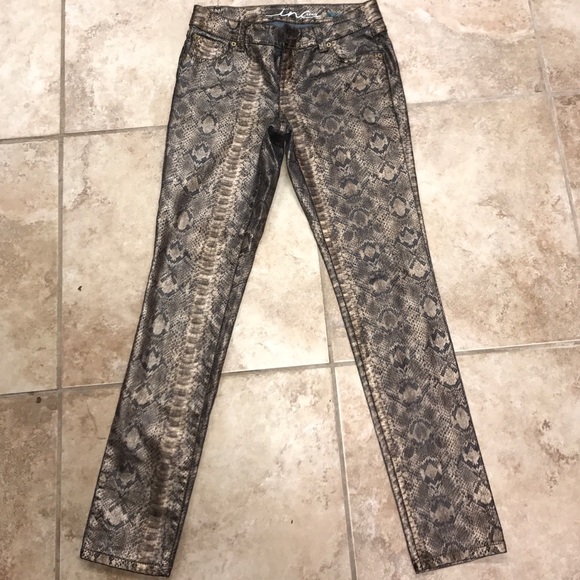 Inc gold metallic jeans