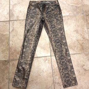 Inc gold metallic jeans