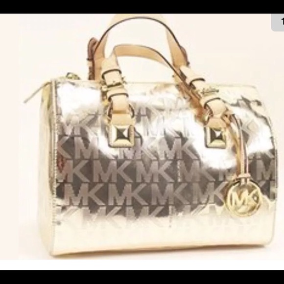New, Michael Kors, gold medium satchel