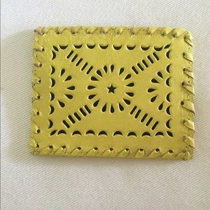 Cleobella Mexicana card case in yellow