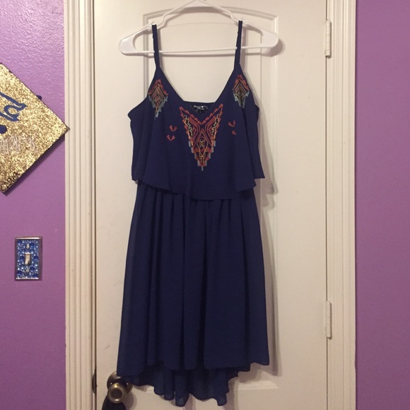 Women's blue spaghetti strap dress