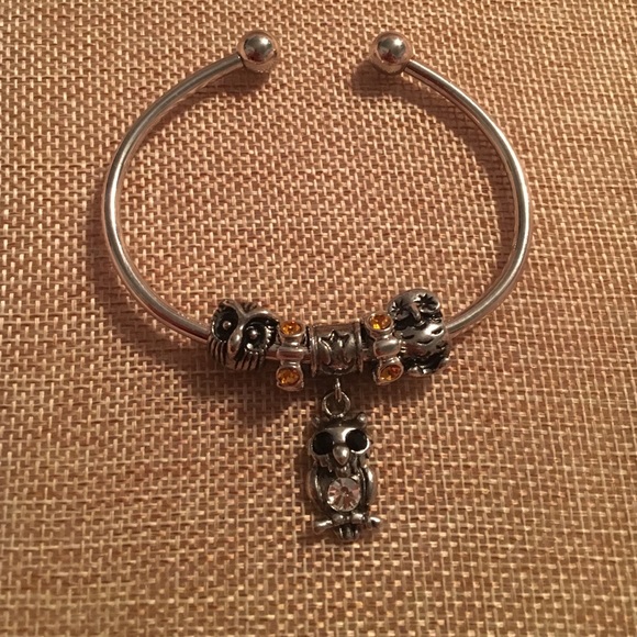 Silver owl bracelet