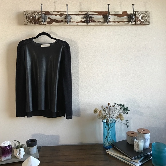 Zara Tops - ZARA Leather Sweater