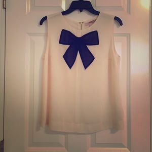 Sheer Ribbon Cream Blouse (NWOT)