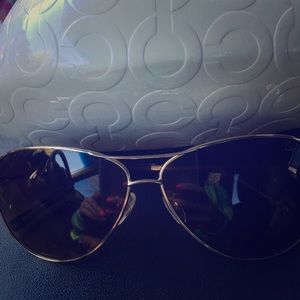 Aviator style coach sunglasses. Lightly worn