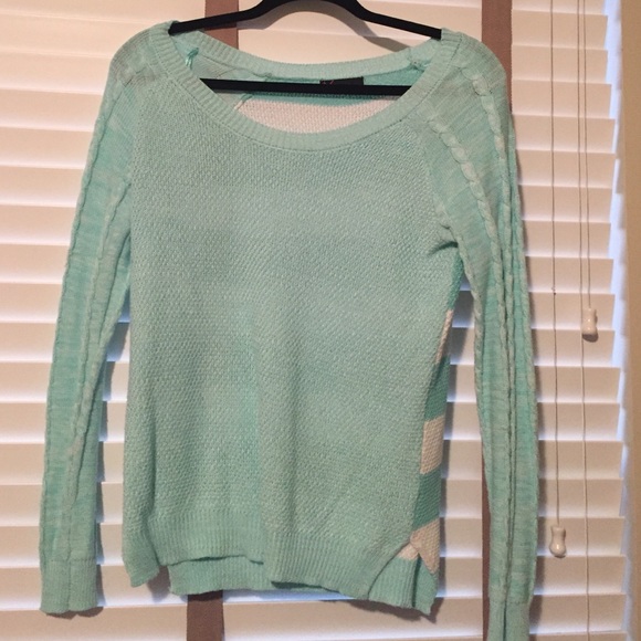 mint green sweater