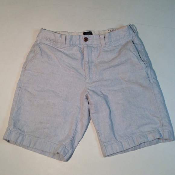 J. Crew Stanton Men's 31" Linen Shorts Lt Grey