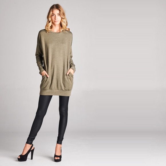 Elbow patch super soft tunic sweater - Picture 2 of 3