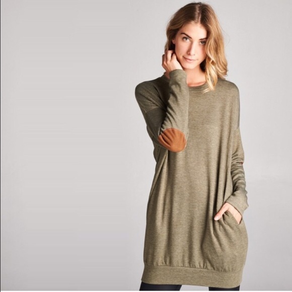 Elbow patch super soft tunic sweater - Picture 3 of 3