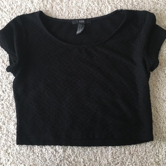 forever 21 black knitted crop top size small