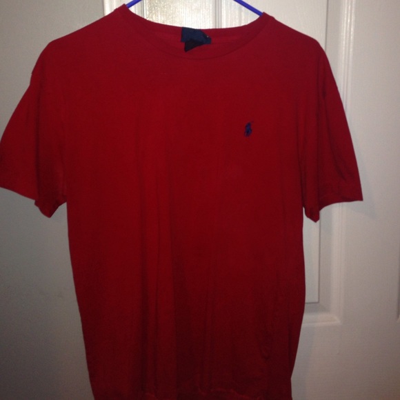 Red short sleeve polo Ralph Lauren t shirt.