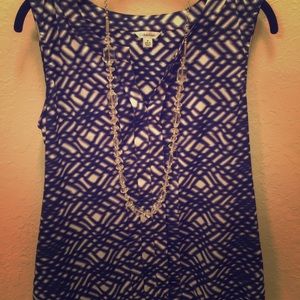 Calvin Klein blue printed top medium