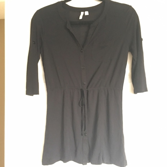 Black button up black tunic