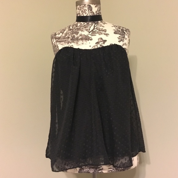 Black strapless top from URBAN OUTFITTERS