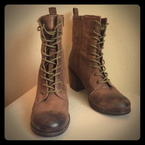 Seychelles Brown Leather Wide Heel Boot 7.5