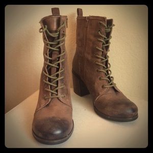 Seychelles Brown Leather Wide Heel Boot 7.5