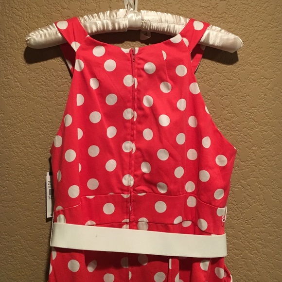A. Beyer coral white polka dot dress - Picture 2 of 3