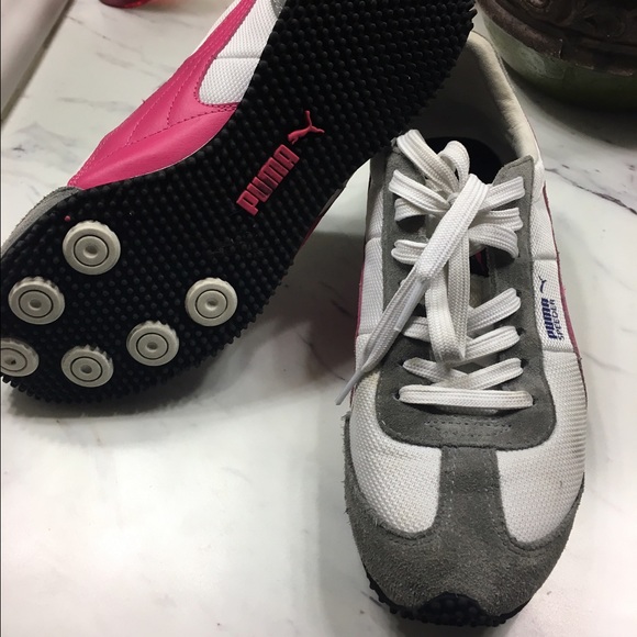 Puma shoes pink, gray, & white