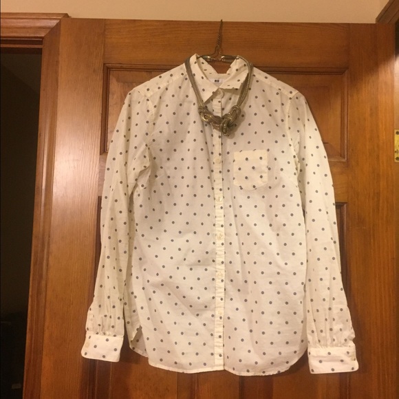 Polka dot button down blouse