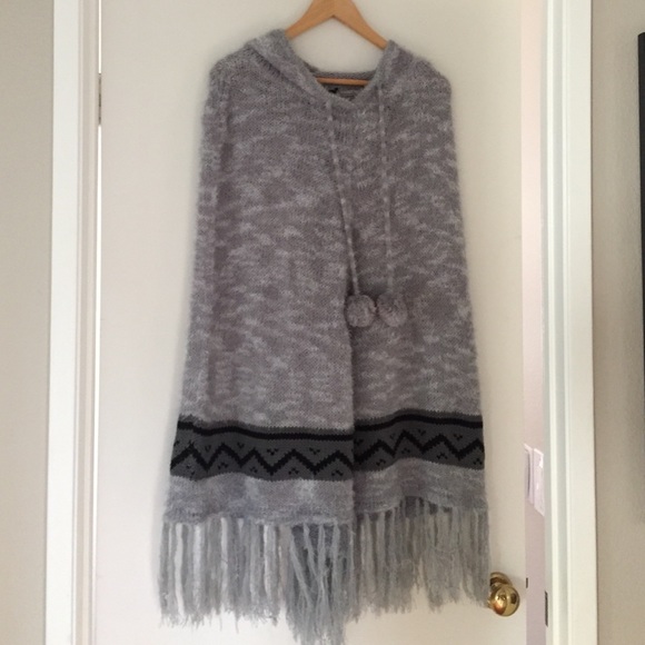 Hooded Winter Poncho