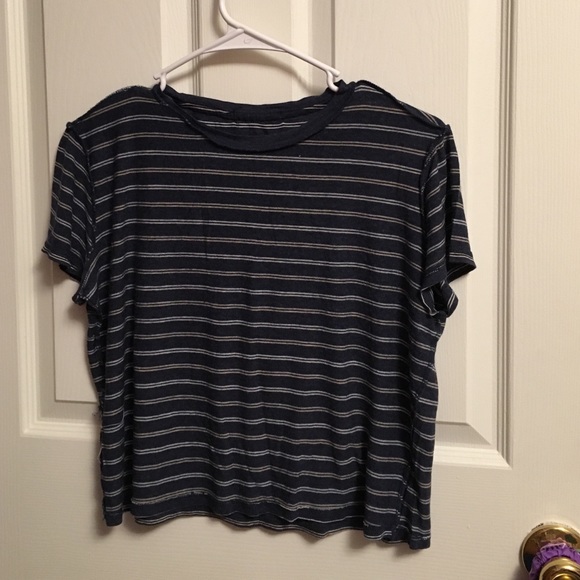 Blue stripes loose top