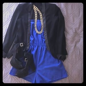 Strapless Royal Blue Romper