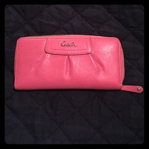 Coach Leather Pleated Zip Around Wallet F45302