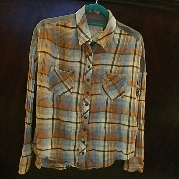 We the Free Plaid Button Down, size Small