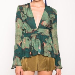 Rosaline Blouse, Green Lily